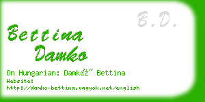 bettina damko business card