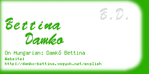 bettina damko business card